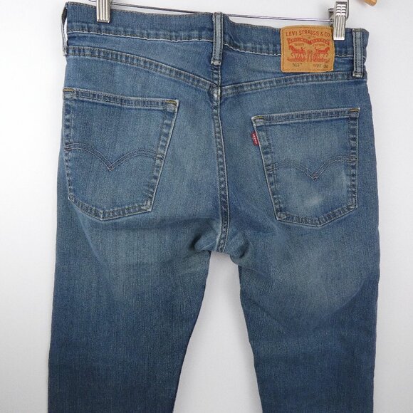 Levis 513 Jeans Mens 32x28 Blue Slim Straight Fit Stretch Denim Pants 98% Cotton - Picture 7 of 16